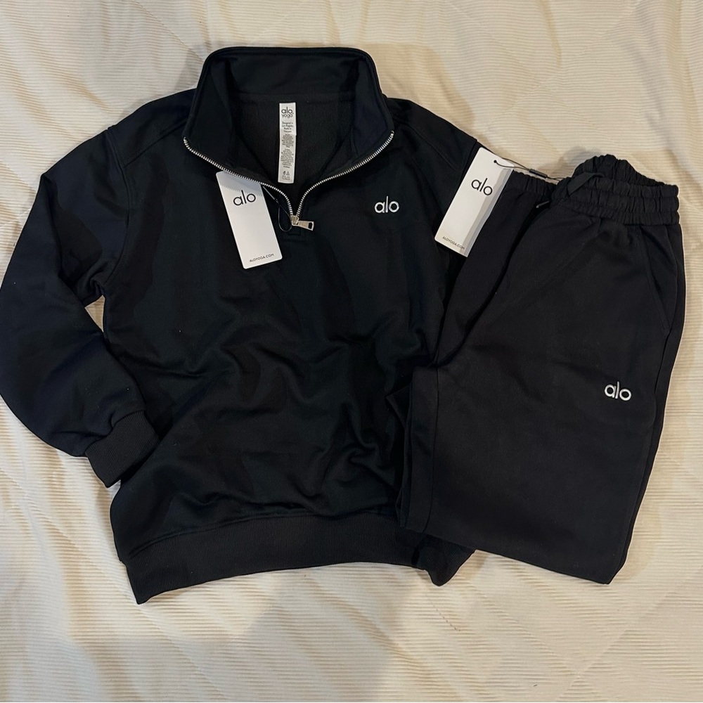 ALO Yoga Black Zip-Up Hoodie
